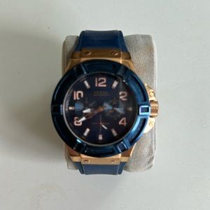 Guess stainless steel watch blue and bronce
